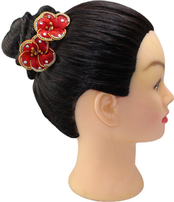 Ear Lobe & Accessories 2 Red Colour Flowers Hair Accessories for Women Wedding Hair Accessory Set(Red)