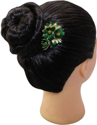 

Ear Lobe & Accessories 5 pcs Green N Gold Colour Hair Accessories for Women Wedding Hair Accessory Set(Green)
