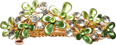 

Utopian Foliage Enamel and Crystal Hair Clip(Green)