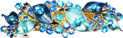 

Utopian Foliage Enamel and Crystal Hair Clip(Blue)