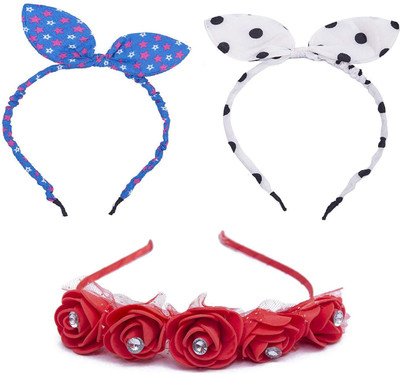 

Chooz Designer Studio Kids Girls Ears Head Band and Ribbons Hair Band Head Band(Multicolor)