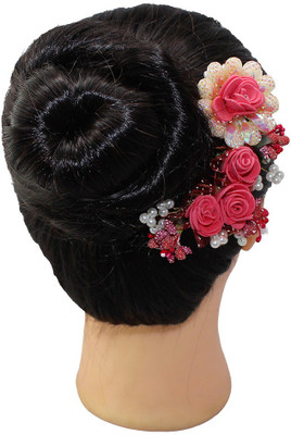 

Ear Lobe & Accessories Pink Colour Comb Clip Hair Accessories for Women Wedding Hair Accessory Set(Pink)
