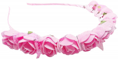 

Cloudaby Pink Rose Crown Hair band for Girls (Pack of 1) Hair Band(Pink)