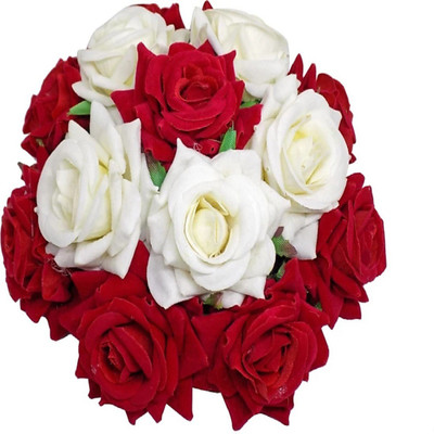 

AsmiE RavitaS Maroon and White Rose Hair Bun Bun(Maroon, White)