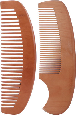 

DAISYLIFE Set of 2 | Eco-Friendly Natural Wooden Comb | Anti-Dandruff | Prevents Hair Breakage | Fine Tooth