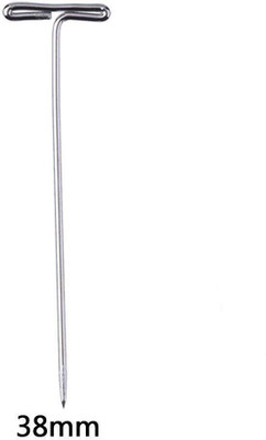 

Ritzkart Imported T Shape Needle Pins 1.0mm*51mm For Wig Hold On Canvas Blocking Knitting, Modelling and Crafts, Head Wig Toupee Making Weaving Tools 100pcs/lot Hair Extension