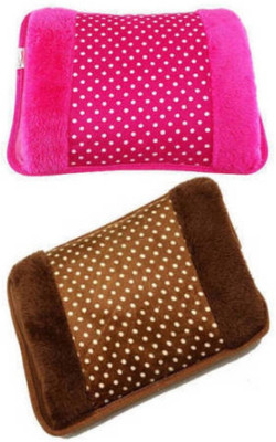 

Cinnamon Pack of 2 New Extra Soft Hot Gel Warm Bag Velvet with Fur for Muscles and Joint Pain Electric 1 L Hot Water Bag(Multicolor)