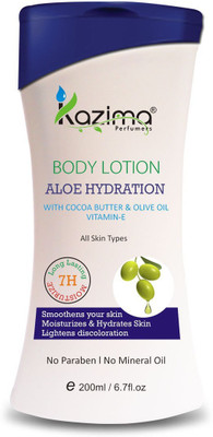 

KAZIMA Aloe Hydration BODY LOTION (200ML) with Cocoa Butter & Olive Oil Vitamins E For Smoothens your skin Moisturizes(200 ml)