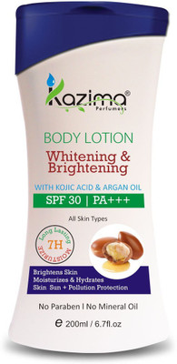 

KAZIMA Whitening & Brightening BODY LOTION (200ML) SPF30 | PA+++ with Kojic Acid & Argan Oil For Pollution Protection(200 ml)