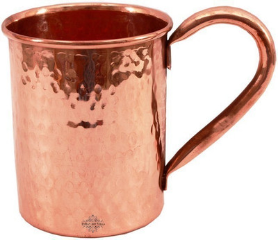

IndianArtVilla IAV-C-2-103A Copper Mug(413.98 ml), Brown