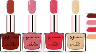 

Lady Fashion Extra Shine Extra Long Stay Chip Resistant Nail Polish Coffee,Mauve,Pink,Beach Nude(Pack of 4)