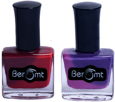 

Beromt Temperature Color Changing Nail Polish Combo Merlot Red & Regal Purple(Pack of 2)