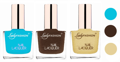 

Lady Fashion Extra Shine Extra Long Stay Chip Resistant Nail Polish (Set Of 3) Sky Blue,Mettalic Brown,Mettalic Gold(Pack of 3)