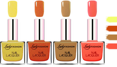 

Lady Fashion Extra Shine Extra Long Stay Chip Resistant Nail Polish Golden,Copper,Mettalic Brown,Light Orange(Pack of 4)