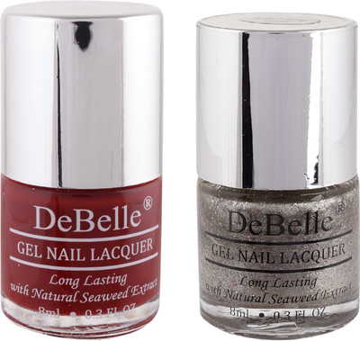 

DeBelle Nail Polish Kit of 2 (Maroon & Glitter) Moulin Rouge, Sparkling Dust(Pack of 2)