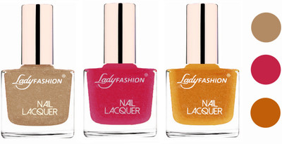 

Lady Fashion Extra Shine Extra Long Stay Chip Resistant Nail Polish (Set Of 3) Beach Nude,Abricoat Rose,Golden(Pack of 3)