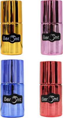 

Beromt Mirror Nail Polish Combo of 4, Gold Red Pink Blue Flaming Red, Treasure, Blast Off, Royal Navy(Pack of 4)