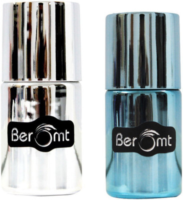 Beromt Mirror Nail Polish Combo, Silver & Blue Sterling Silver & Bluish Sky, Silver & Blue(Pack of 2)