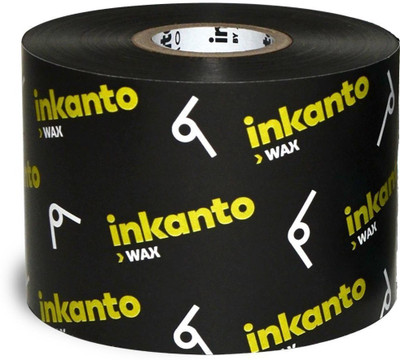 Inkanto Thermal Transfer Ribbon Wax Premium Quality | 45 mm x 74 mtrs | 1/2 inch core Thermal Transfer Ribbon Wax coated outside Paper Label(Black)