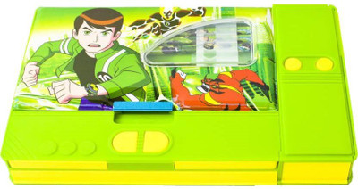 

Tgdepot Ben 10 Jumbo Magnetic Pencil Box Ben 10 Art Plastic Pencil Box(Set of 1, Green)