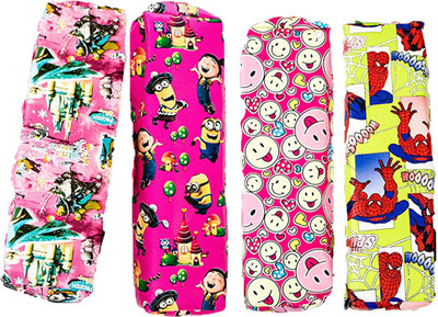 

Shopkooky Mix print pencil pouch for kids Birthday gift Art Polyester Pencil Boxes(Set of 4, Multicolor)