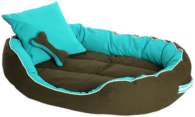 

PETSHUB PetsHub's Elite DOG/CAT bed Ultra Soft Sky Blue & Black Reversible With 2 Extra Pillows (Export Quality)-XXL XXL Pet Bed(Black)