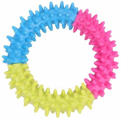 

Pets Empire Dog Cat Teeth Chew Training Fetch Toys Rubber Thorn Ring Dental Play Funny Circle Non-Toxic 6 Inches from (Pack of 1) Rubber Chew Toy For Dog