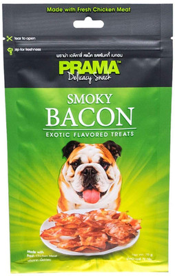 

Prama Fresh Chicken Meat Exotic Flavored Smoky Bacon Dog Treat(70 g, Pack of 2)