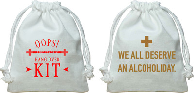 

The Crazy Me Oops! I did it Again Kit, We All Deserve An Alcoholiday Kit/Canvas Potli Potli(White)