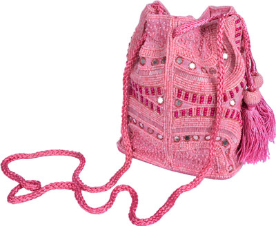 Himalaya Handicraft Stylish Potli Bag Potli(Pink)