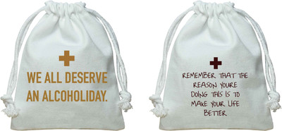 

The Crazy Me We All Deserve An Alcoholiday Kit, Remember the Reason You're Doing This Kit/Canvas Potli Potli(White)