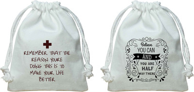

The Crazy Me Remember the Reason You're Doing This Kit, Believe you can and you are half way there kit/Canvas Potli Potli(White)