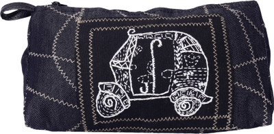 

Indha Craft Denim Zig Zag Auto Rickshaw Embroidery Pouch(Black)