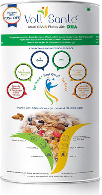 

Voll Sante Functional foods & nutraceuticals pvt. ltd Multi Grain Flakes With DHA | Protein Cereal Protein Cereal(325 g, Honey)