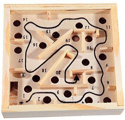 

Amicikart Mini Wooden Labyrinth Board Game Ball Toy, Puzzle Handcrafted Toy(1 Pieces)