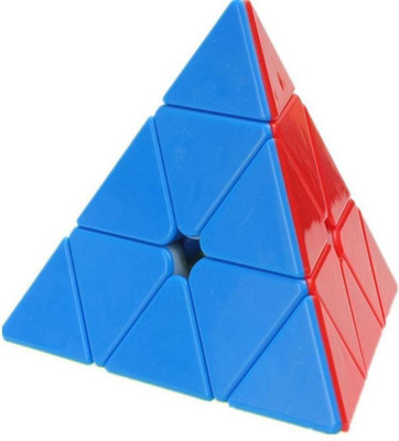 ClueSteps Super Smooth Sticker less Pyramid Speed Triangle Cube Magic Rubik Cube(1 Pieces)