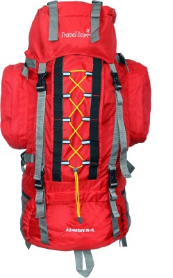 

Travel Icon Hiking,Trekking,Camping, Red With Rain Cover Bags Rucksack - 75(Red)