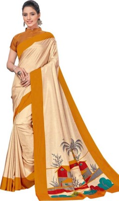 SGM Self Design, Printed, Solid/Plain Bollywood Art Silk Saree(Yellow)