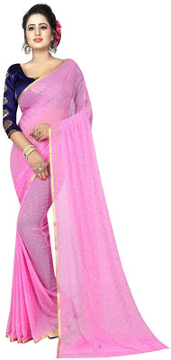 RAJASTHANI BANDEJ Self Design Bollywood Chiffon Saree(Pink)