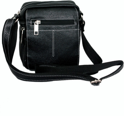 

MARFIT Men Casual, Formal Black Genuine Leather Sling Bag