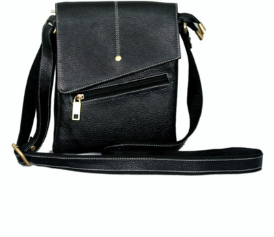 

MARFIT Men Casual, Formal Black Genuine Leather Sling Bag