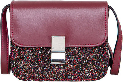 

peaubella Women Evening/Party Maroon Synthetic Leather Sling Bag