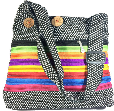 VeePlay Women Casual Black Fabric Sling Bag