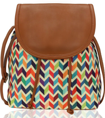 

Kleio Women Casual Multicolor Canvas, PU Sling Bag