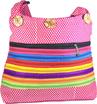 

VeePlay Women Casual Pink Fabric Sling Bag