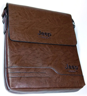 

Jeep Men Casual Brown PU Sling Bag