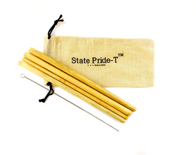 

State Pride-T Straight Drinking Straw(Green, Pack of 4)