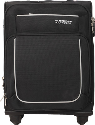 

American Tourister Spinner Soft Trolley 55 cm (Black) Expandable Cabin Luggage -  inch(Black