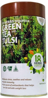 

18 Herbs Green Tea with Tulsi TIN Tulsi Green Tea Bags Plastic Bottle(50 g)