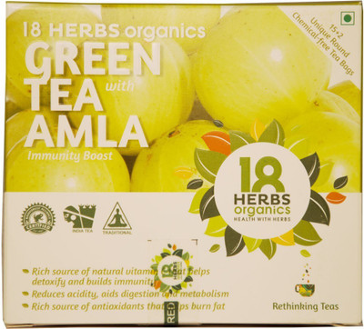 

18 Herbs GREEN TEA WITH AMLA Berry Green Tea Bags(22 g, Box)